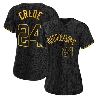 Replica Joe Crede Women's Chicago White Sox Snake Skin City Jersey - Black